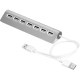 Greenconnect USB 2.0 Разветвитель GCR-UH227S на 7 портов 0,5m+доп питание , silver