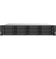 Сетевое хранилище без дисков/ SMB QNAP TS-1273AU-RP-8G NAS 12 HDD trays, 2x 2.5 GbE, rackmount, 2 PSU. 4-core AMD V1500B  2,2 GHz , RAM 8 GB (8 GB UDIMM DDR4 (1 x 8 GB) up to 32 GB (2 x 16 GB)). W/o rail kit RAIL-B02