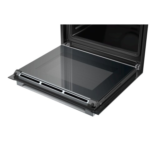 Встраиваемая электрическая духовка BOSCH 59.5x59.5x54.8 см, 71л, дисплей, 8 режимов, пиролиз, 4 стекла, черный
