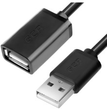 Greenconnect Удлинитель 2.0m  USB 2.0, AM/AF витой, черный, 28/28 AWG, экран, Premium, GCR-UEC0M-BB2S-2.0m