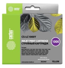 -/ Картридж струйный Cactus CS-LC1000Y желтый (20мл) для Brother DCP 130C/330С/MFC-240C/5460CN