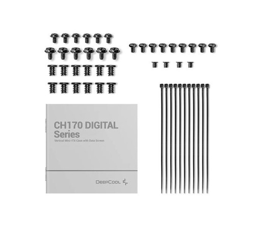корпус Deepcool CH170 DIGITAL без БП, черный, MINI-ITX (R-CH170-BKNPI0D-G-1)