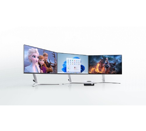 Компьютер/ Chuwi LarkBox X  Intel N-series N100(0.8Ghz)/12288Mb/512SSDGb/Int:Intel UHD Graphics/BT/WiFi/war 1y/0.4kg/Grey+White/Win11Pro + USB2.0*2/USB3.2*2/Type-C*1/HDMI*1/DP*1/RJ45*2/WIFI6,BT5.2/bracket
