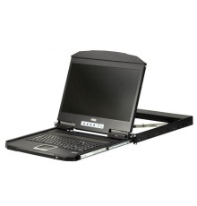 Консоль КВМ ATEN 18.5" Ultra Short Depth Single Rail WideScreen LCD Console (USB,VGA, 1366x768)