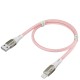 Greenconnect Кабель 1.2m для iPod, iPhone, iPad series MERCEDES& LED, PINK NYLON, супер быстрая зарядка, MFI, GCR-52165