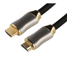 Greenconnect Кабель 5.0m HDMI версия 2.0, HDR 4:2:2, Ultra HD, 4K 60 fps 60Hz/5K*30Hz, 3D, AUDIO, 18.0 Гбит/с, 28/28 AWG, OD7.3mm, тройной экран, черный нейлон, DELUX, GCR-51282