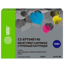 -/ Картридж струйный Cactus CS-EPT04B140 T04B1 черный (120мл) для Epson WorkForce Pro WF-C8190, WF-C869