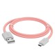GCR Кабель 3A 1.5m MicroUSB, быстрая зарядка, розовый нейлон, GCR-51703