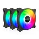 Кулер для корпуса/ Case Cooler PCCooler FX 120 ARGB BK 3 IN 1 (120x120x25mm, 4-pin PWM, ARGB, 52.79CFM, 33.2dBA, 2000RPM, Black, 3pcs)