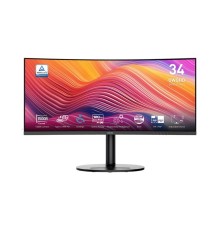 Монитор MSI Modern MD342CQP 34" 21:9 UWQHD(3440x1440) VA Curve 1500R,1ms(MPRT),3000:1,100M:1,300nit,178/178,2*HDMI,1*DP,2xUSB-A,USB-B,USB-C,Speaker,Tilt,Swivel,Height,120Hz (существенное повреждение коробки)