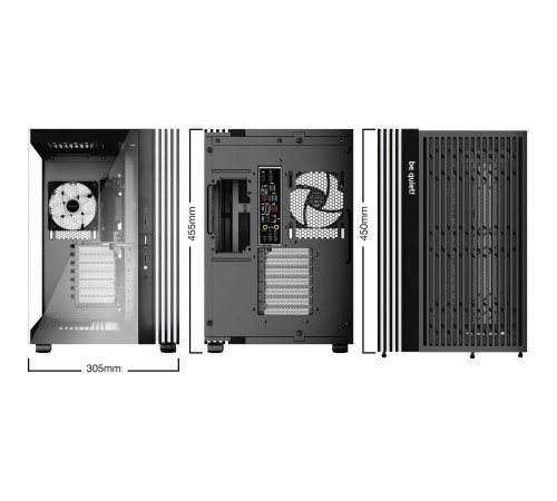 Корпус ПК без блока питания/ Case be quiet! LIGHT BASE 600 LX, Midi-Tower, TG, 4x120mm ARGB, 2xUSB-A 3.2, 1xUSB 3.2 Type-C, ATX, mATX, mITX Black