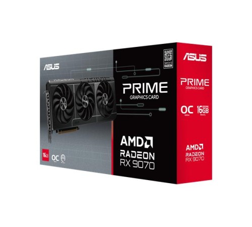 Видеокарта ASUS PRIME-RX9070-O16G//RX9070 HDMI DP*3 12G D6; 90YV0LI1-M0NA00