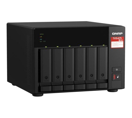 Сетевое хранилище без дисков/ SMB QNAP TVS-675-8G NAS, 6-tray w/o HDD, 2xM.2 SSD Slot, 1xHDMI-port. CPU 8-сore 64-bit x86 KX-U6580 2.5 GHz , 8GB DDR4 (1 x 8GB) up to 64GB (2 x 32GB), 2x 2.5 Gigabit LAN Сетевое хранилище без дисков/ SMB QNAP TVS-675-8G NAS, 6-tray w/o HDD, 2xM.2 SSD Slot, 1xHDMI-port. CPU 8-сore 64-bit x86 KX-U6580 2.5 GHz , 8GB DDR4 (1 x 8GB) up to 64GB (2 x 32GB), 2x 2.5 Gigabit LAN