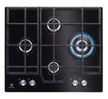 Встраиваемые газовые панели ELECTROLUX/ Газовая варочная поверхность - закаленное стекло, мощность: 8900 Вт, автоматический электроподжиг, Wok-конфорка, газ-контроль, решетки: чугун, независимая установка, размеры (ШхГ): 59x52 см