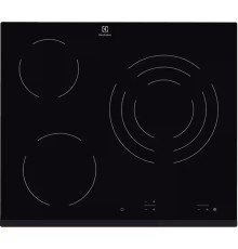 Встраиваемые электрические панели ELECTROLUX/ Электрическая,  59x52 см, стеклокерамика, 3 конфорки, сенсорное управление, независимая, черная