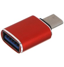 GCR Переходник USB Type C на USB 3.0, M/AF, красный, GCR-52298
