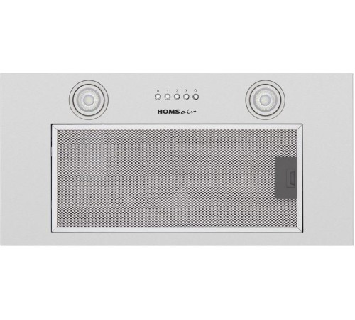 ВЫТЯЖКА HOMSair Camelia Power 60 Inox/ полновстраиваемая, кнопочное управление, 3 скорости, 580 м3/ч, до 30 м2, 52 дБ, светодиодное LED-освещение, угольный фильтр CF02X 1 шт., ШхВхД: 650х172х260 мм, нержавеющая сталь