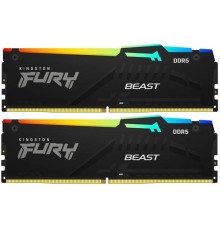 Оперативная память Kingston 32GB 5600MT/s DDR5 CL40 DIMM kit (2x16GB) FURY Beast RGB XMP