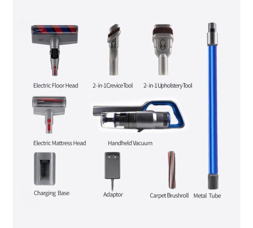 Пылесос вертикальный Jimmy Cordless Vacuum Cleaner JV63 Graphite+Blue с адаптером модели ZD24W300060EU (Из ремонта)