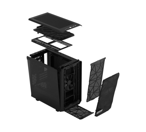 Корпус ПК без блока питания/ Case Fractal Design Meshify 2 Mini TG Dark Tint, Mini-Tower, 1x120mm + 1x140mm, 2xUSB-A 3.2 + 1xUSB 3.2 Type-C mATX, mITX, mDTX Black