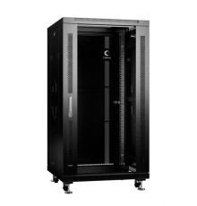 Шкаф телекоммуникационный 19" напольный  22U 600x800x1166mm Cabeus SH-05C-22U60/80-BK Шкаф телекоммуникационный 19" напольный  22U 600x800x1166mm (ШхГхВ) передняя стекл. и задняя сплошная металл, цвет черный (RAL 9004)