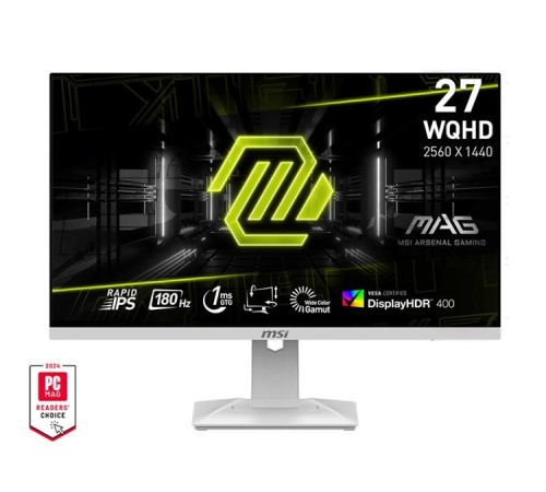 Монитор MSI MAG 274QRFW X32 27" 16:9 WQHD(2560x1440) Rapid IPS Flat, DisplayHDR 400, 0,5ms, 1000:1, 100M:1, 300nits, 2xHDMI 2.0b, DP 1.4a, Tilt, Swivel, Height,Pivot,VESA,320Hz,White,1y w-ty
