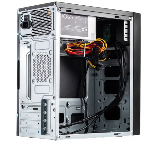 Корпус с блоком питания 450Вт./ Case Forza mATX, 450W, 2xUSB3.0, Black, w/o FAN, 12 cm fan PSU, power cord
