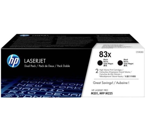 Тонер-картридж набор из 2 шт/ HP 83X Black 2-pack LJ Toner Cartridge