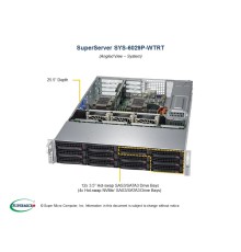 Серверная платформа Supermicro SuperServer 2U 6029P-WTRT noCPU(2)2nd Gen Xeon Scalable/TDP 70-205W/ no DIMM(12)/ SATARAID HDD(12)LFF/ 2x10GbE/ 3xFH, 2xLP, M2/ 2x1200W (id 15816)
