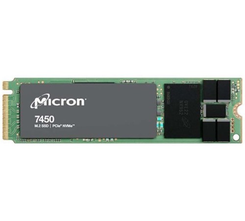 Серверные твердотельные накопители/ Micron SSD 7450 PRO, 960GB, M.2(22x110mm), NVMe, PCIe 4.0 x4, 3D TLC, R/W 5000/1400MB/s, IOPs 520 000/82 000, TBW 1700, DWPD 1 (12 мес.) (id 27968)