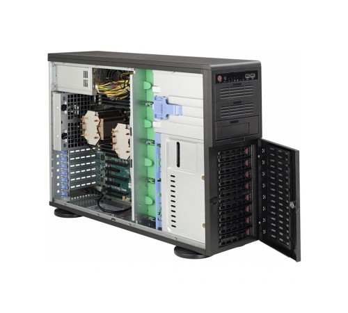 Шасси серверное Supermicro SuperChassis 4U 743TQ-903B-SQ/ no HDD(8)LFF/ 3x 5.25/ 7xFH/ 1x900W 80+(12