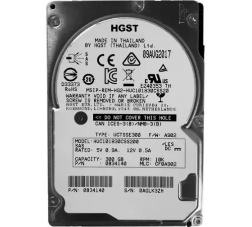 Жесткий диск 300GB SAS 12Gb/s Western Digital HUC101830CSS200