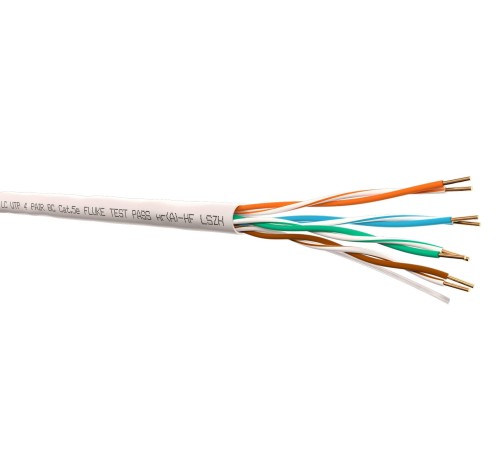 Кабель Lancable UTP4 cat.5е одножильный 305м Cu Проходит Fluke тест нг(А)-HF LSZH серый LC UTP-10762.05E.2B (59425)