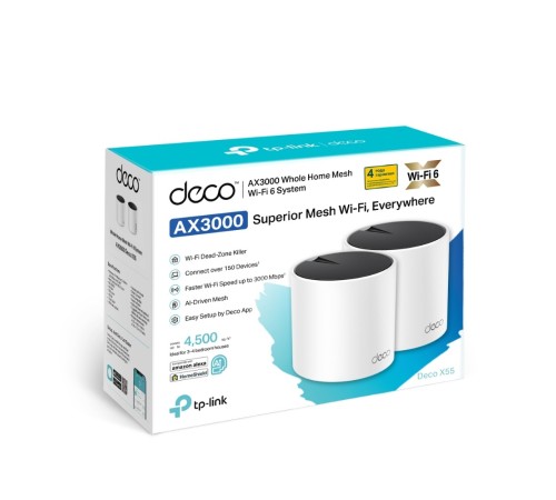 Mesh-система TP-Link Deco X55 (2-pack) X55(2-PACK) Mesh-система TP-Link Deco X55 (2-pack) X55(2-PACK)