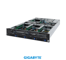 Платформа системного блока Gigabyte G242-Z10 (rev. 100) 2U UP 4 x GPU Gen3 Server,NVIDIA® NGG Ready server,Single AMD EPYC 7002 series processor family,8-Channel RDIMM/LRDIMM DDR4 per processor,8 x DIMMs,2 x 1Gb/s LAN ports (Intel® I350-AM2),1 x dedicated