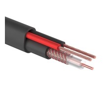 Кабель коаксиальный КВК-П (CU оплетка 80 нитей CCA) + питания 2x0.75мм2 многожильный) черный (200м) Netko Optima N.CXC-67508.0X.1H (67508)