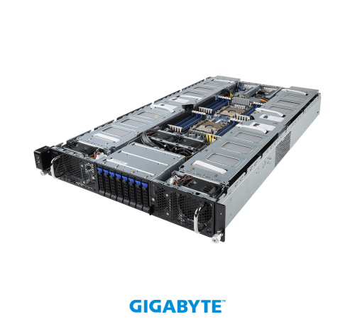 Платформа системного блока Gigabyte G291-2G0 (rev. 100) 2U 16x Single Slot GPU (Tesla T4 only), Dual Intel® Xeon® Scalable, 24x «RDIMM/LRDIMM DDR4, 2x 10Gb/s BASE-T (i550-AM), Aspeed AST2500, 8x 2.5» NVMe/SATA HS HDD/SSD, 2xPCIe Gen3 x16 LPHL, 2x2200W» (i Платформа системного блока Gigabyte G291-2G0 (rev. 100) 2U 16x Single Slot GPU (Tesla T4 only), Dual Intel® Xeon® Scalable, 24x «RDIMM/LRDIMM DDR4, 2x 10Gb/s BASE-T (i550-AM), Aspeed AST2500, 8x 2.5» NVMe/SATA HS HDD/SSD, 2xPCIe Gen3 x16 LPHL, 2x2200W» (i