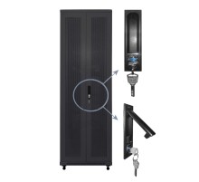 Дверь для шкафа серии Expert 42U Ширина 600 металлическая с перфорацией двойная черная Netko N.FRTD-Z.42U.65181.BK (65181)