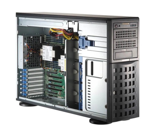Серверная платформа Supermicro SuperServer Tower SYS-741P-TRT noCPU(2)4rd Gen Xeon Scalable/TDP 300W/no DIMM(16)/ SATARAID HDD(8)LFF/2xM.2 NVMe 6xFH/2x10GbE/2x1200W (id 15826)