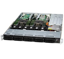 Серверная платформа Supermicro SuperServer 1U 121C-TN10R noCPU(2)4th/5th Gen(MCC Carrier)/TDP 350W/no DIMM(16)/10 SAS/SATA(AOC-S3916L)/2x10Gb/2x860W/SFT-DCMS-SINGLE/2nd config (id 33108)