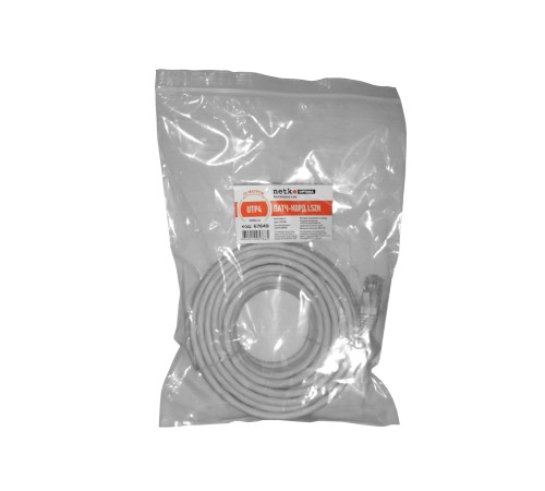 Патч-корд UTP4 rj45-rj45 cat.6 10.0м BC LSZH серый литой коннектор Netko Optima N.BC.UTP.6-10.0m-2-lszh (67649)
