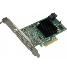 HBA-адаптер Broadcom LSI SAS 9300-4I SGL (LSI00346 / H5-25473-00) PCIe 3.0 x8 LP, SAS/SATA 12G HBA, 4port(1*int SFF8643), 3008 IOC (id 26189)