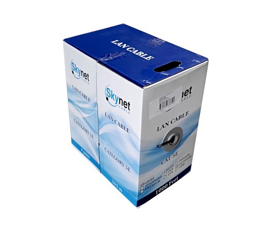 Кабель Skynet Light UTP4 cat.5е одножильный 305м Cu для наружных работ черный (65686) 1693223