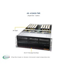 Шасси серверное Supermicro A+ 4U Server 4124GS-TNR noCPU(2)7003/7002 EPYC/TDP 280W/no DIMM(32)/SATARAID HDD(35)SFF+HDD(2)SFF NVMe(4)SFF/2x1Gbe/ support up to 8 double/ width GPU (id 31337)
