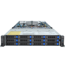 Шасси серверное Gigabyte Server Platform R283-Z91 Rev.3x / 2U / 2xAMD (9004/9005) / 2xHS / 24xDIMM / 12xLFF SAS/SATA + 2xSFF SAS/SATA + 3xM.2 PCIe Gen3 / 2xGbE / 2xOCP 3.0 / 6xFHHL / 2x1600W / Rails (id 34407)