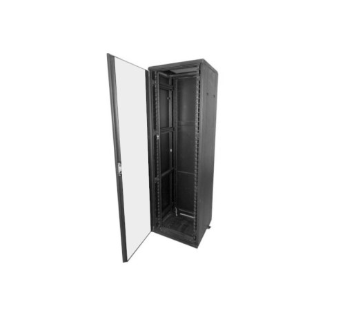 Шкаф напольный 42U серия T2(A2) (600х600х2055) передняя дверь стекло чёрный разобранный Netko (упакован в 2 коробки) 6642.901-S (53515)