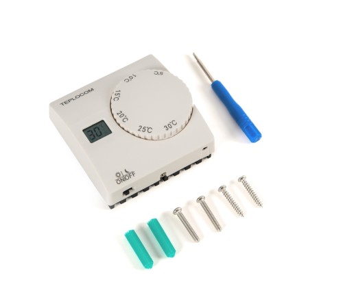 Проводной комнатный термостат Бастион TEPLOCOM TS-2AA/8A {911}