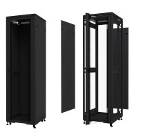 Шкаф напольный 42U серия TE (600х800х2055) передняя дверь стекло разобранный черный Netko (упакован в 3 коробки) 6842.901 (52877)