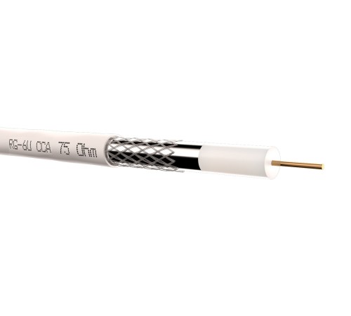 Кабель коаксиальный RG-6U 75 Ом (CCA оплетка 32 нити AL) белый (100м) Netko Optima N.CXC-67480.2X.0B (67480)
