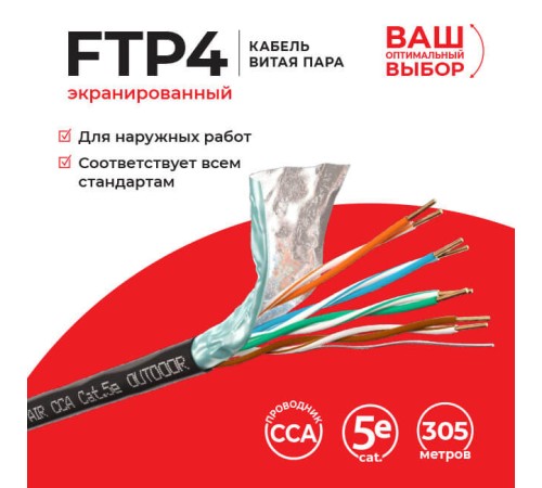 Кабель витая пара F/UTP Lancable FTP-6196.25.1H (54859)